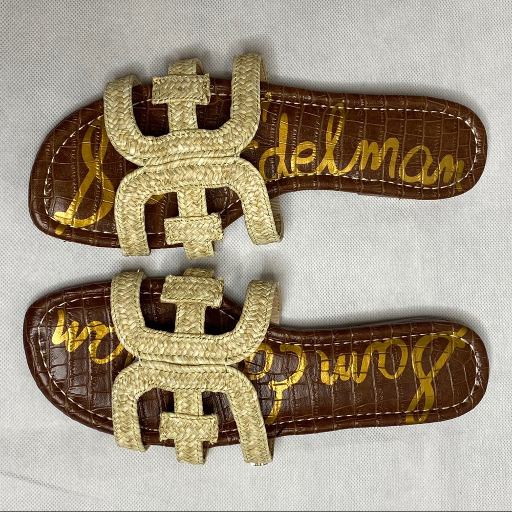 !SOLD! Sam Edelman beckie straw slide on sandals. - Picture 4 of 5